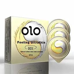 Гладкі презервативи ультратонкі Olo Ice and Fire 0,01 мм Ваніль з подвійною змазкою M 51-54 мм