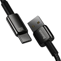 Кабель Baseus Tungsten Gold Fast Charging Cable USB to Type-C 100W 1m CAWJ000001 Black - мініатюра 3