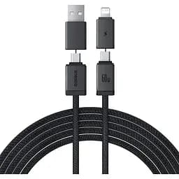 Кабель Baseus Versatile Two-for-Two Fast Charging Cable U+C to C+L 60W 2 м Cosmic Черный