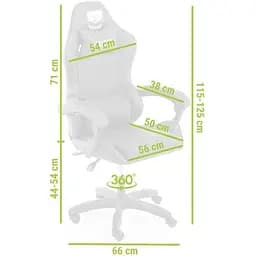 Геймерське крісло Grizzly з RGB LED підсвіткою 12 режимів чорне - мініатюра 8