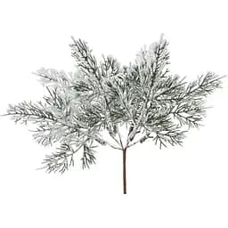 Декоративная ветка хвои 28 см Искусственные материалы для декора и флористики Зеленый с белым