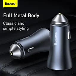 Зарядний автомобільний набір BASEUS Golden Contactor Pro Dual Quick Car Charger Set 40w TZCCJD-B0G - мініатюра 7