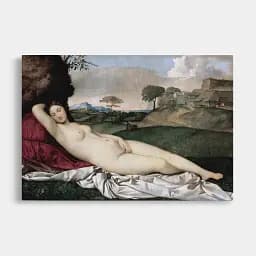 Інтер'єрна картина Спляча Венера, Джорджоне, Giorgione, Sleeping Venus, інтер'єрний декор, 40×60 см (id6976)