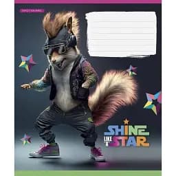 Зошит учнівський Школярик Dance star 018-3276K-4 в клітинку 18 аркушів