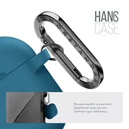 Силіконовий чохол для навушників Apple AirPods 4, Hang Case, синій, ультратонкий захисний кейс товщиною 2 мм, захист від подряпин, пилу та ударів, компактний, з карабіном для кріплення, ArmorStandart (ARM81281) - мініатюра 4