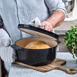 Каструля KitchenAid Cast Iron чавунна з кришкою 22 см 3.3 л чорна (CC006058-001) - мініатюра 8