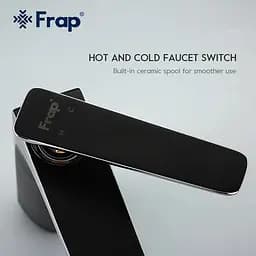 Змішувач для умивальника Frap F1057 чорний/хром Чорний матовий - мініатюра 5