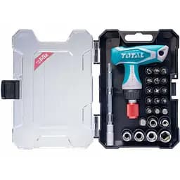 Викрутка Total Т-подібна з реверсом і зі змінними насадками 24 шт. (TACSD30186)