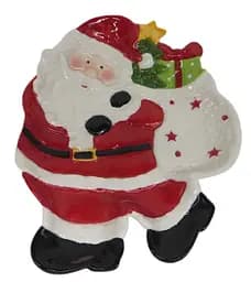 Блюдо кераміка "Дід Мороз" 16*21*3см B-0119-2