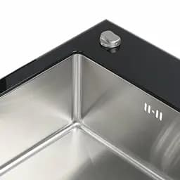 Кухонна скляна мийка Germece Handmade Black Glass (600x510x200), Чорний - мініатюра 2