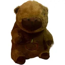 Мягкая игрушка для сна Капибара с музыкой, светом, имитацией дыхания 30 см коричневая