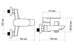 Змішувач для ванни Lidz Tani 0061, Chrome (k40) LDTAN0061CRM44963 - мініатюра 5