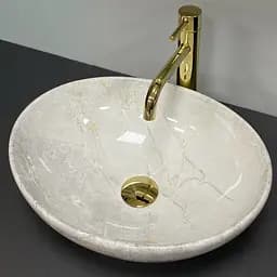 Умивальник VBI Parma light stone glossy накладний VBI-011026, Мрамор - мініатюра 4