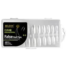 Типсы для наращивания ногтей BELEON False Nail Tips овальные прозрачные 240 шт.