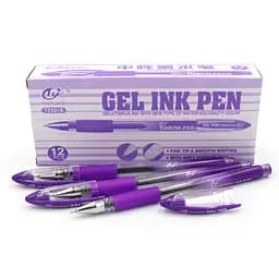 Набір гелевих ручок Tianjiao, 0.5 мм, фіолетова, грип, 12 шт.