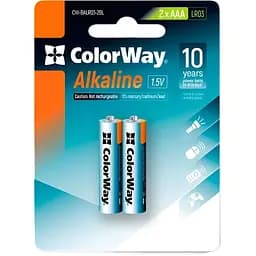 Батарейка ColorWay Alkaline Power AAA/LR03 BL 2шт (CW-BALR03-2BL)