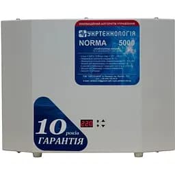 Стабілізатор напруги теристорні Укртехнологія Norma 5 5000 Вт 220 В стабілізація 120-260 9 ступенів