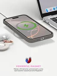 Силиконовый чехол с MagSafe для Apple iPhone 16 Pro Max, ICON2 MagCase, серый, противоударный, панель с мягкой подкладкой, защита всего корпуса, поддержка беспроводной зарядки, совместим с защитными стеклами и пленками, ArmorStandart (ARM81321) - мініатюра 9