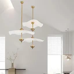 Латунный светильник с двумя волнистыми плафонами Ø 50 см | Ст. SGA3-500-2 AB | Line F