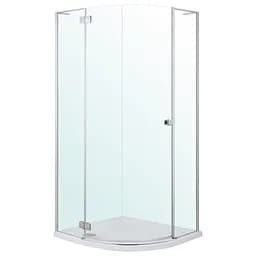 Душевая кабина угловая Volle Benita 90x90 распашная прозрачное стекло 8 мм с поддо ном PUF хром 1017.114601L4 коробки, Левая, прозрачная, хром