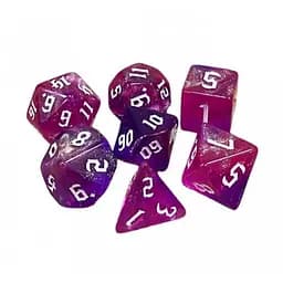 Набор кубиков Double Color Glitter 7 Dice Set - Pink-Purple , 7 шт. (g7dglitdc03)