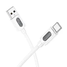 Дата кабель Borofone BX114 Structure USB to Type-C 3A (1m) White - мініатюра 2
