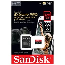 Карта пам'яті SanDisk 128 GB microSDXC UHS-I U3 Extreme Pro+SD Adapter (SDSQXCD-128G-GN6MA) - мініатюра 5