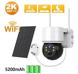 Вулична WiFi IPкамера Q6 сонячна панель зарядки акумулятор 5200мАг  PIR сенсор руху