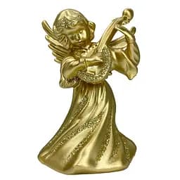 Новорічна підвіска MIS LT Янгол з бандурою великий 6х4,5х10 см золотий