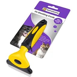 Расческа триммер для собак и кошек Bronzedog для удаления подшерстка 16х6.6 см