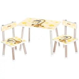 Дитячий столик Bambi M 501-17 дерев’яний з малюнком жирафа та двома стільчиками