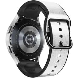 Браслет West для Samsung Galaxy Watch 4 - бело-черный ширина крепления 20мм силикон-кожа Watchbands (W17-7WB20515655)