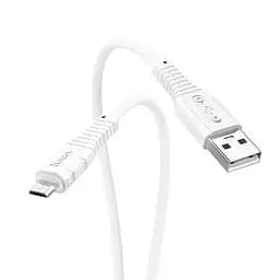 Кабель эластичный силиконовый Hoco X67 Nano silicone charging Micro USB cable 1 м белый