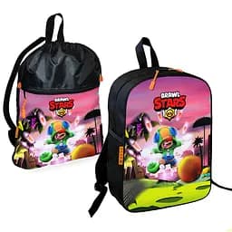 Шкільний рюкзак дитячий Бравл Старс + Сумка для взуття спортивної форми рюкзак-мішок для хлопчика (01677)