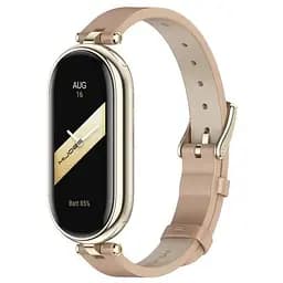 Шкіряний ремінець MiJobs для фітнес-браслета Xiaomi Mi Band 8 і 9 Type A бежевий