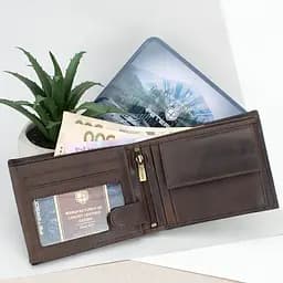 Портмоне чоловіче шкіряне Peterson N992-BE-MOUN темно-коричневе Mountain Adventure - мініатюра 3