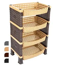 Етажерка Violet House Еко Coffeе, поліпропілен, 66х41х29,5 см, бежева (0761 Роттанг Эко COFFEE 4-х ярус)