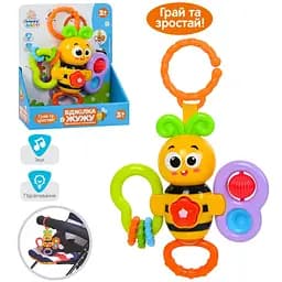 Підвіска бджілка, 20 см, музика, звукові ефекти, світлові ефекти, тріскачка, на батарейках, 21.5x18x6 см