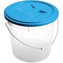 Ведро Ucsan с крышкой круглое 17 л прозрачно-голубое (57005)