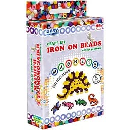 Набор для творчества Умняшка Магниты из термомозаики (TM-011) Динозавры, без планшета