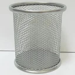 Подставка для ручек металлическая Сетка, 9.8x8 см, серебристая