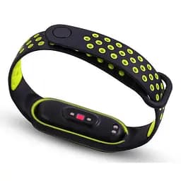 Ремінець Becover Vents Style для Xiaomi Mi Smart Band 7 Black-Green (710505) - мініатюра 2