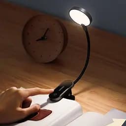 Міні лампа-прищіпка Baseus з акумулятором Comfort Mini Clip Lamp 350 мА·ч 3 режими Гнучкість 360° Чорний - мініатюра 5