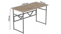 Комп'ютерний стіл Ferrum-decor Раян 75x120x70 сірий ДСП Дуб Сан-Марино 16мм (FRD-101634) - мініатюра 2