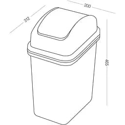 Відро для сміття MBM My Home з кришкою 15 л сіре (BIN-12 15L GRAY) - мініатюра 7