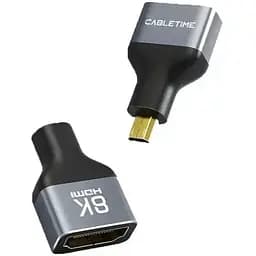 Перехідник Cabletime micro HDMI - HDMI (F/M), 0.1 м (CP46G)