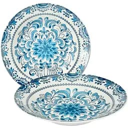 Тарілка S&T супова 400 мл біла з синім (717717-7)