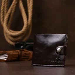 Шкіряне чоловіче портмоне Shvigel 16443 коричневе - мініатюра 6