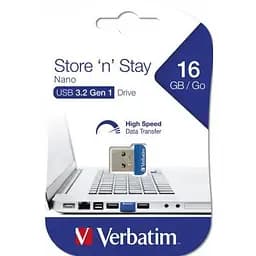 USB флеш накопичувач Verbatim 16GB Store \'n\' Stay NANO Blue USB 3.0 (98709) - мініатюра 5