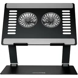 Охолоджувальна підставка для ноутбука до 15.6 дюйма OfficePro LS-122-B 2xfans Aluminum Aloy Black - мініатюра 2